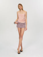 Purple Suede Cargo Skirt