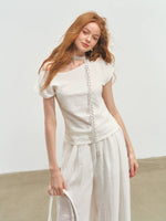 Draped Lazy Asymmetric Shoulder Convertible Top Set