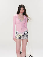 Pink Devil Hooded Knit Top