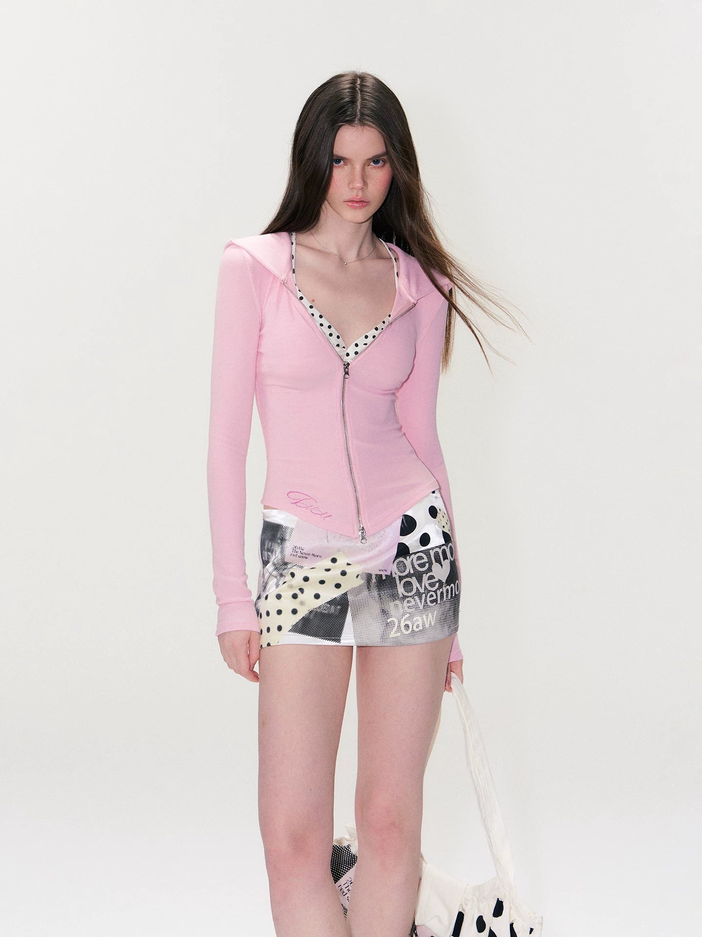 Pink Devil Hooded Knit Top