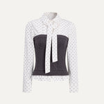 Polka-Dot Preppy Shirt & Skirt Set