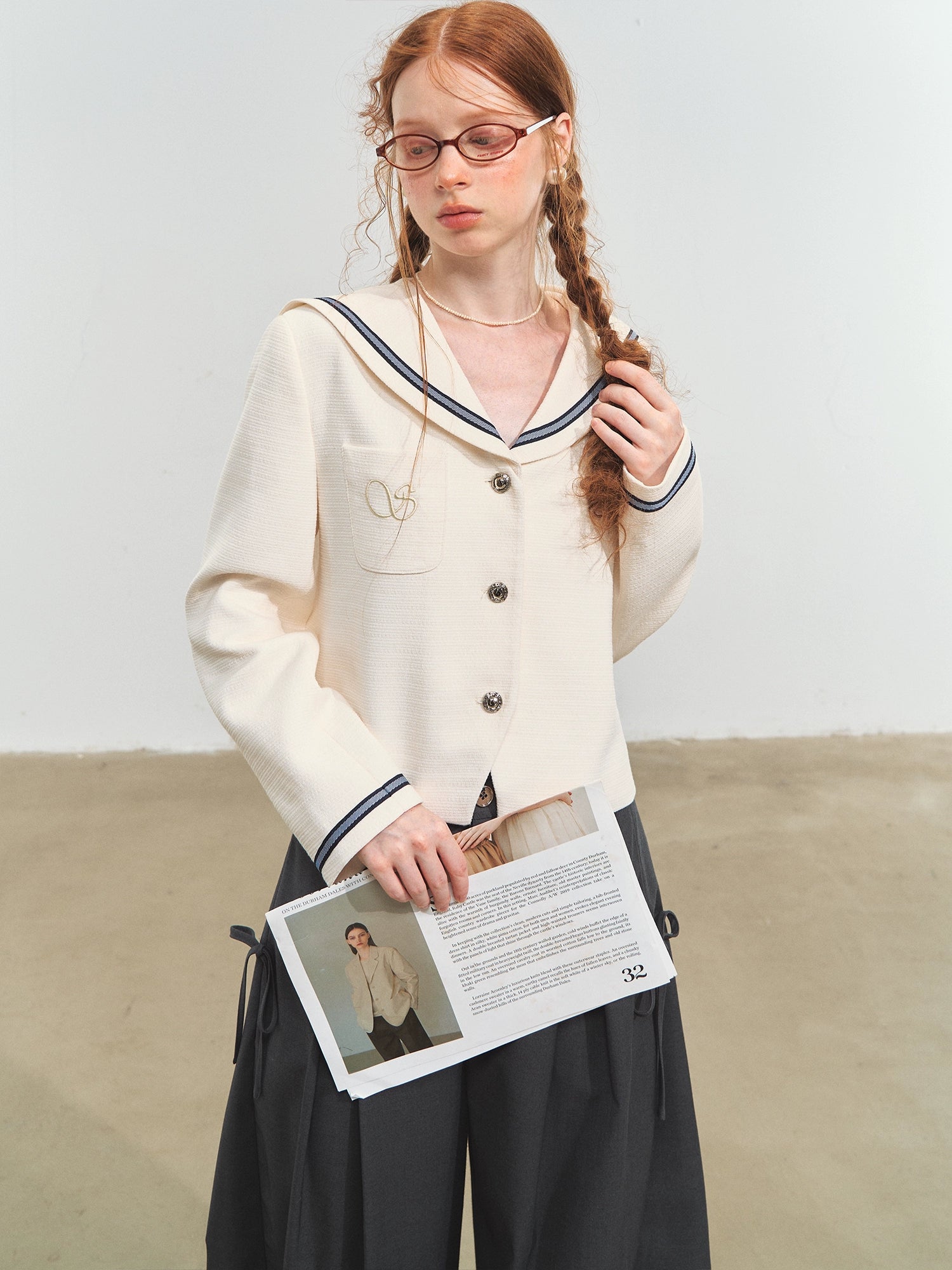 Nautical Embroidery Tweed Jacket