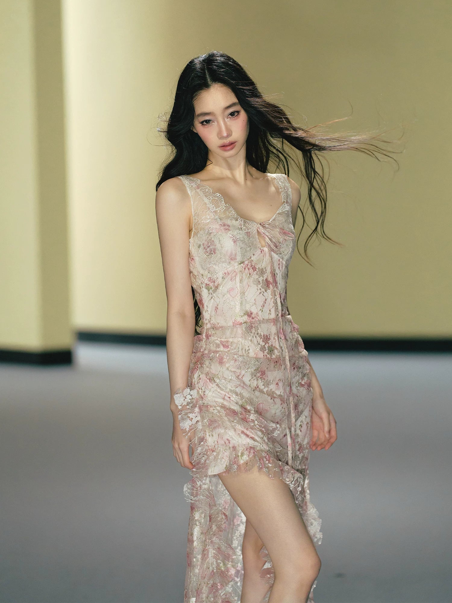 Floral Lace Slip Maxi Dress