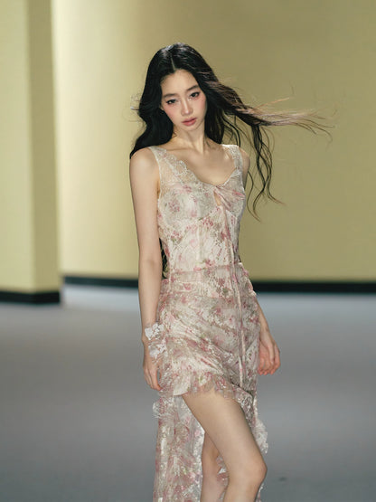 Floral Lace Slip Maxi Dress