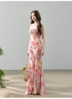 Printed Chiffon Fishtail Dress