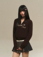 Vintage Letter Zip Sweatshirt