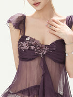 Floral Appliqué Chiffon Cami