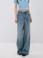 Vintage Rhinestone Straight Jeans