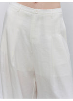 White Lace Overlay Wide Pants