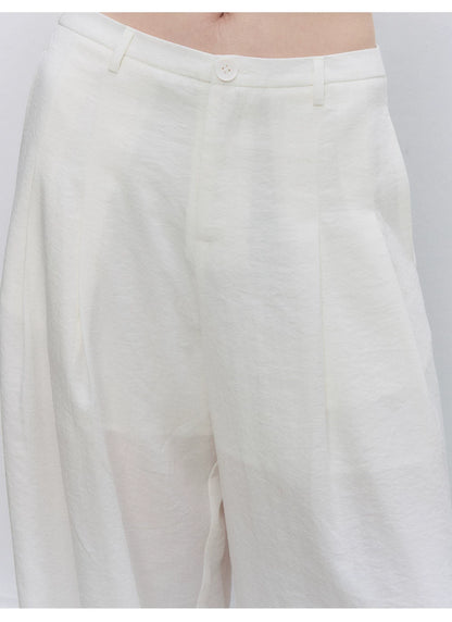 White Lace Overlay Wide Pants