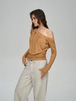 Lyocell Ruched Pearl Tee