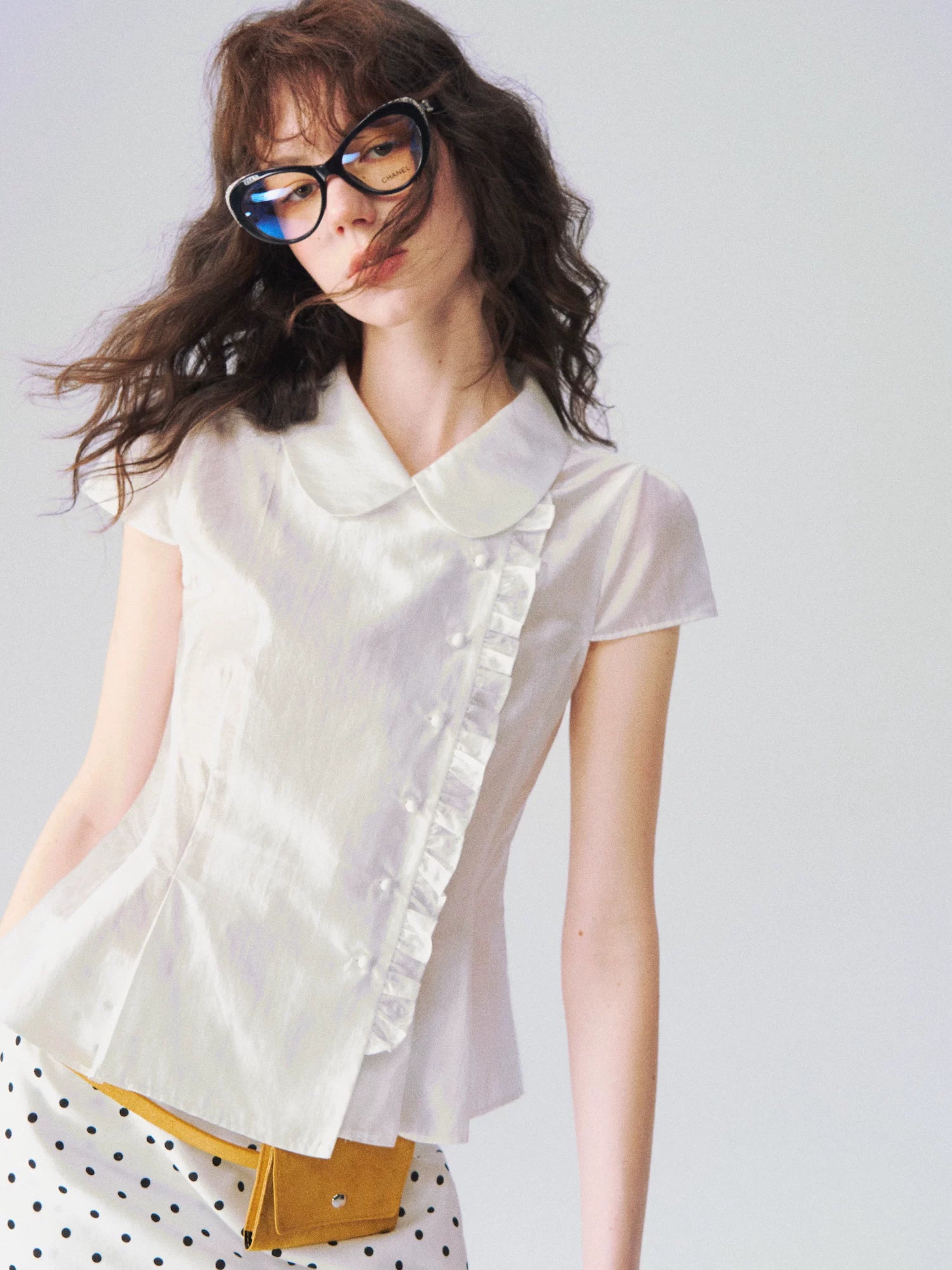 Doll Collar Wrap Blouse