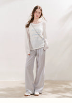 Sheer Letter Printed Cover T-shirt