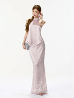 Satin Halter Top & Skirt Set