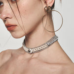 Retro Woven Pearl Buckle Bead Choker