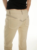 Contrast Stitch Straight Jeans