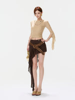 Asymmetric Ruffle Mini Skirt