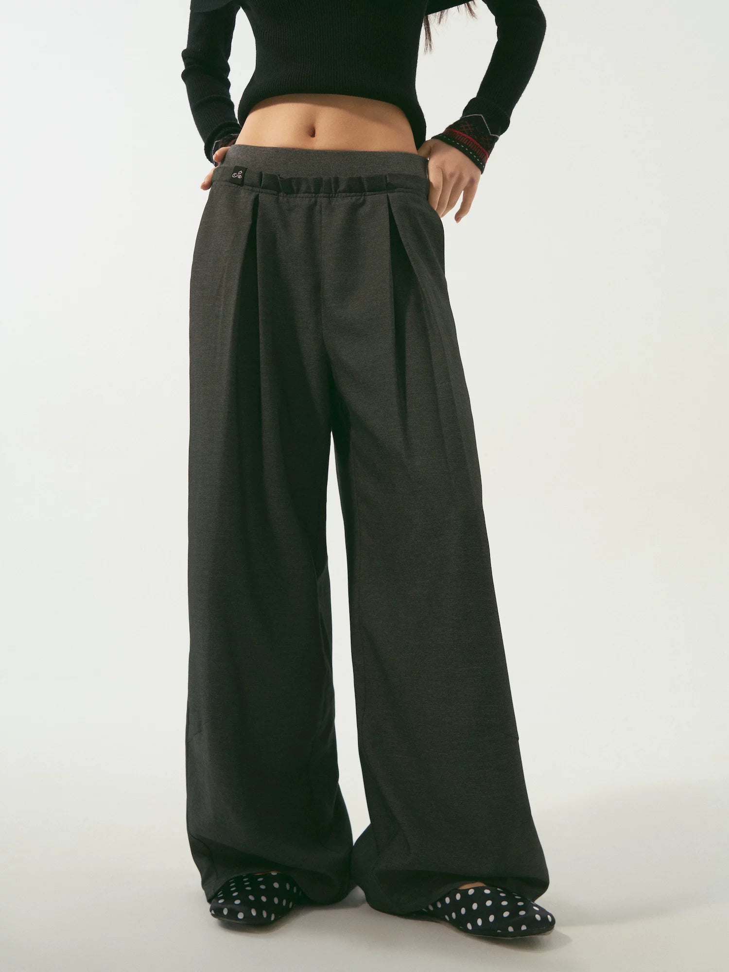 Double Waist Curved Pants
