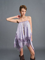 Lilac Beaded Satin Cami Dress