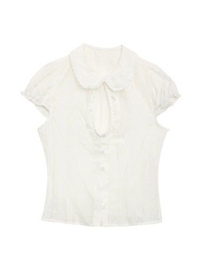 Eyelet Doll Collar Blouse