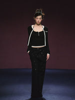 Tweed Galaxy Shimmer Chain Halter Camisole & Cardigan Set