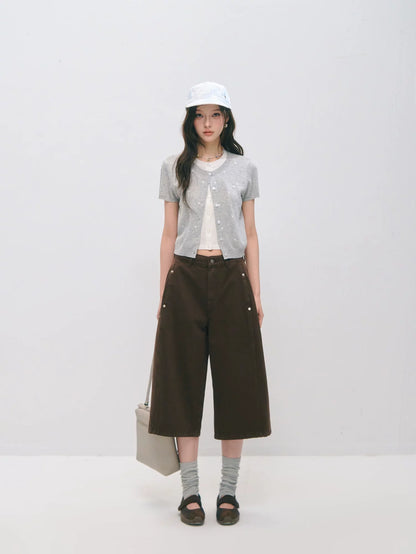 Deconstructed Wide Leg Shorts
