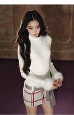 Detachable Collar Plaid Dress
