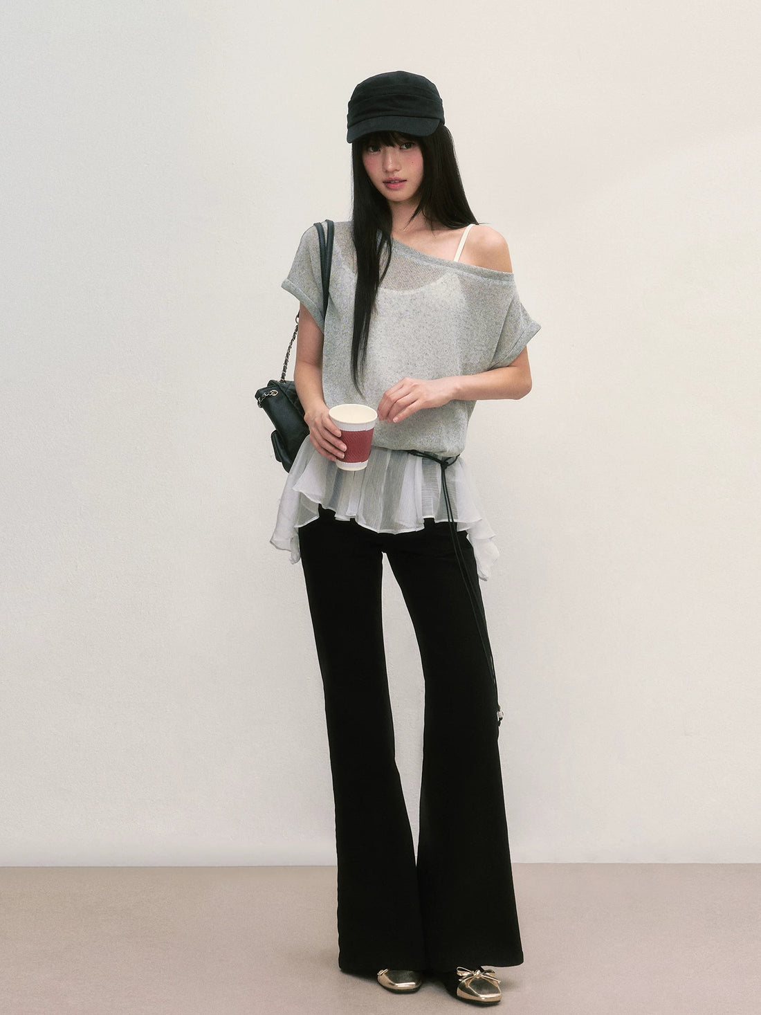 Layered Hem Faux Top