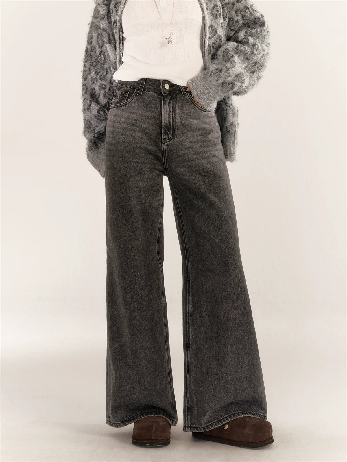 Brown &amp; Gray Leopard Print Cardigan