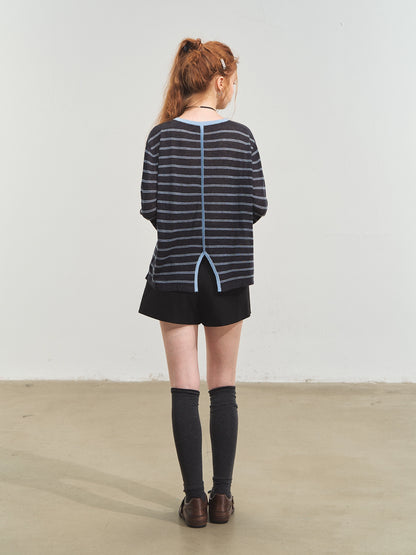 Vintage Striped Knit Blouse