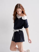 Polka-Dot Off-Shoulder Top & Skirt Set