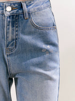 Floral Rhinestone Flared Jeans