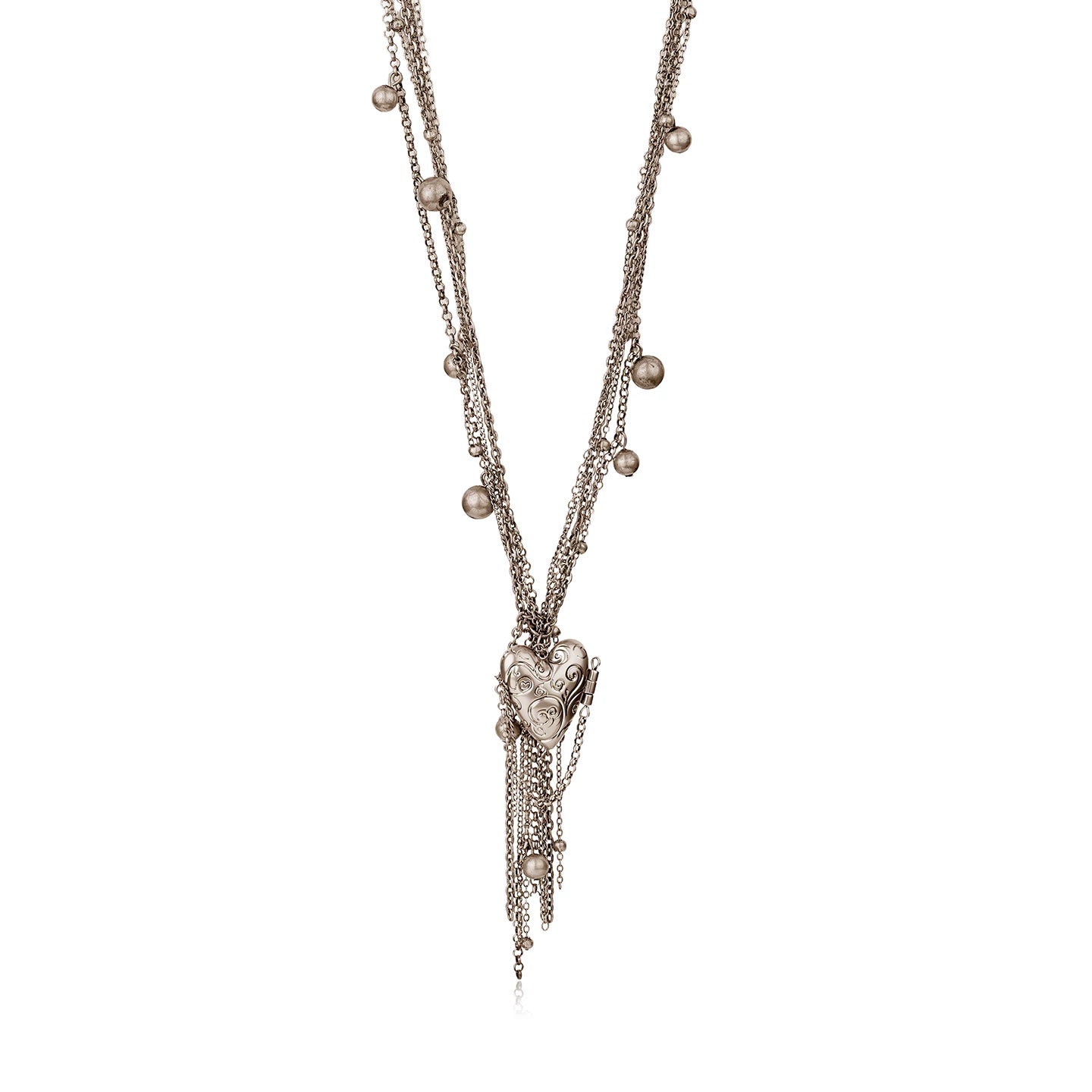 Multi-Layer Heart Tassel Necklace