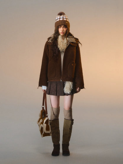 Reversible Plaid Sherpa Jacket