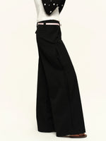 Black Mid-Rise Straight Trousers