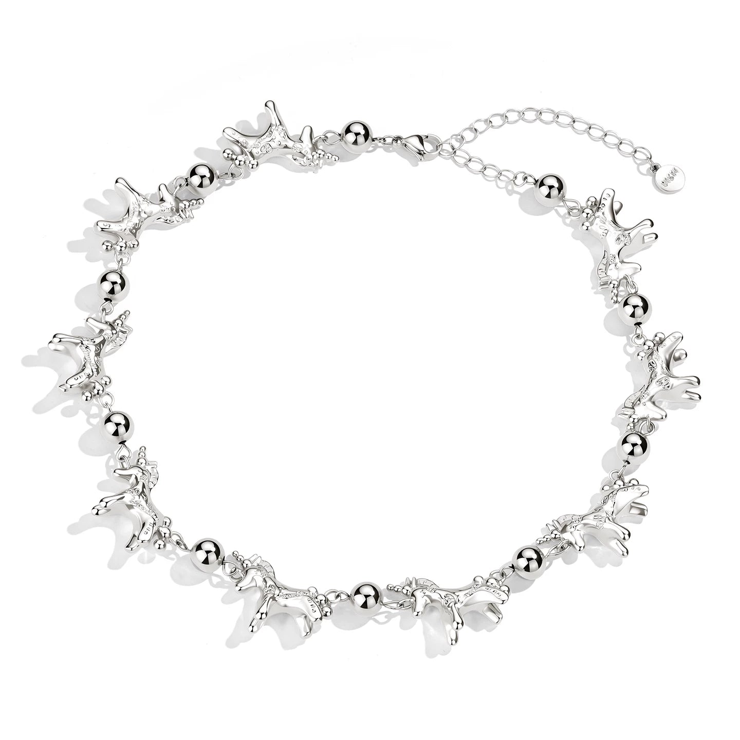 Embossed Pony Clavicle Necklace