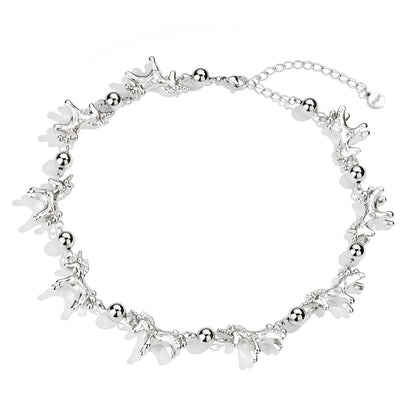 Embossed Pony Clavicle Necklace