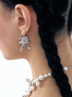 Vintage Bow Pearl Earrings
