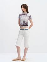 Breathable Mesh Two-Piece Rolled Sleeve Tee