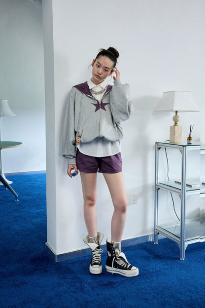 Striped Cotton Lounge Shorts