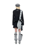 Stand Collar Denim Jacket & Skirt Set