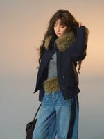 Detachable Fur Collar Fitted Down Jacket