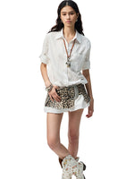 Medium-Sleeve Jacquard Shirt & Shorts Set