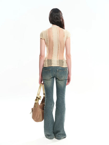 U-Neck Lace Trim Top