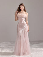 Sequin Mesh Fishtail Dress