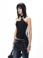Studded Halter Crop Top
