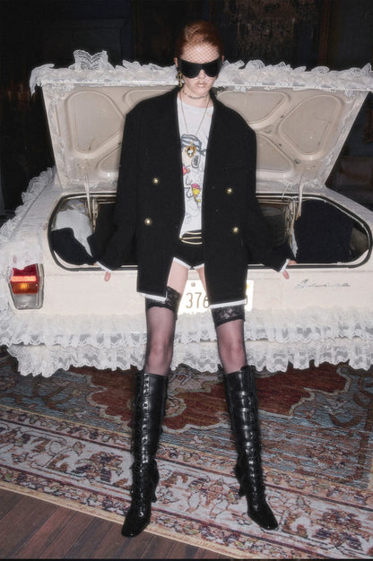 Black Contrast Layered Blazer