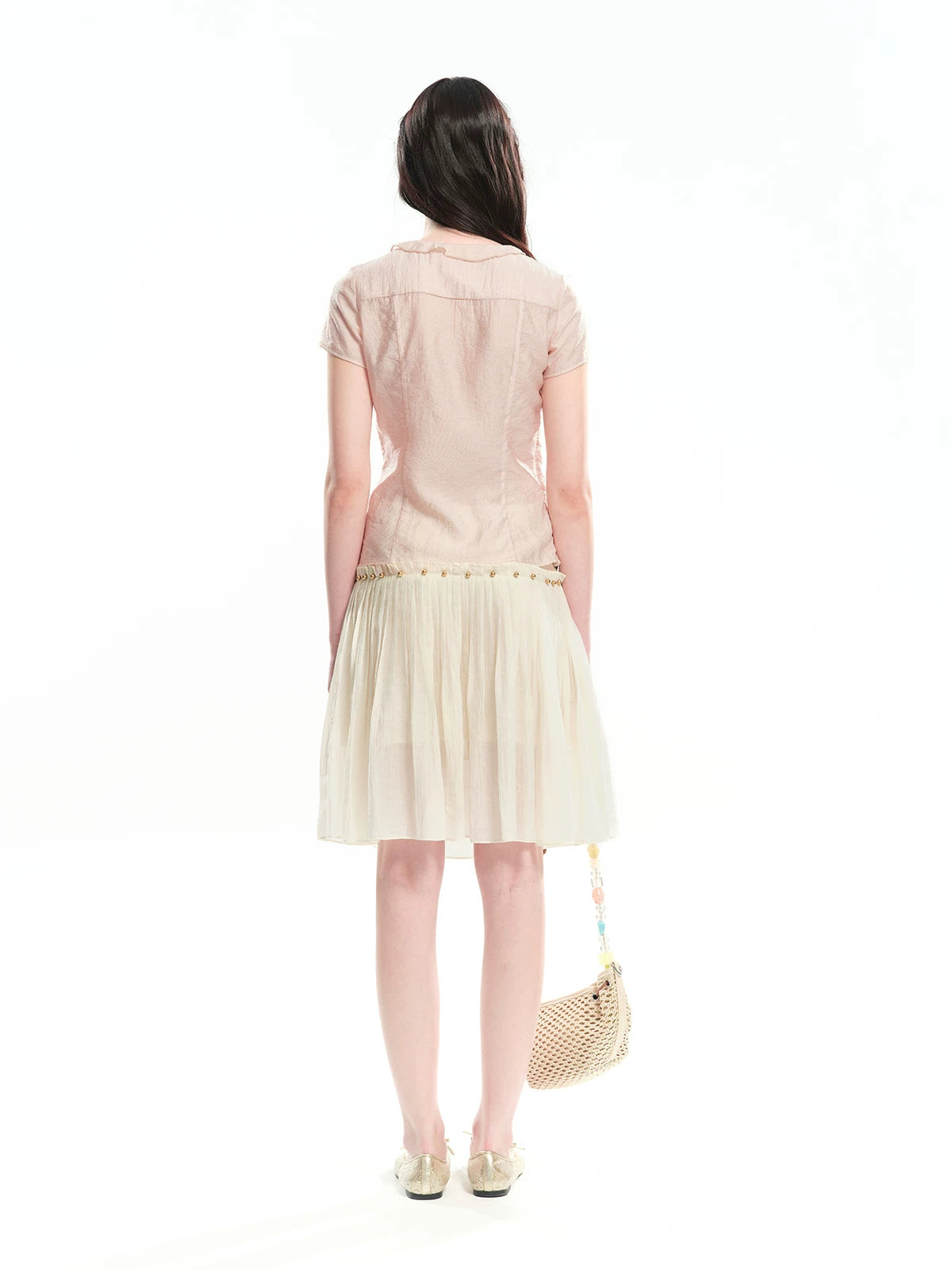 Rhinestone Tie Pink Top