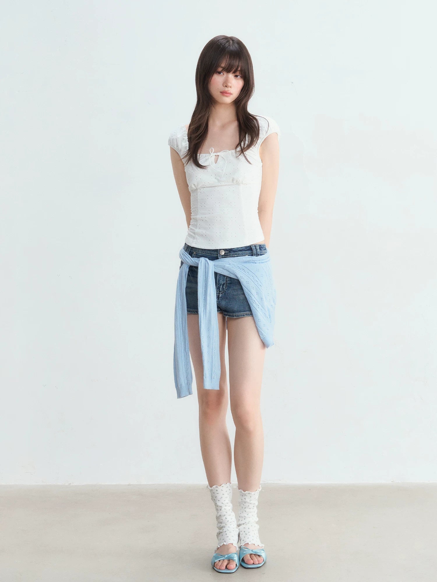 Square Neck Jacquard Top