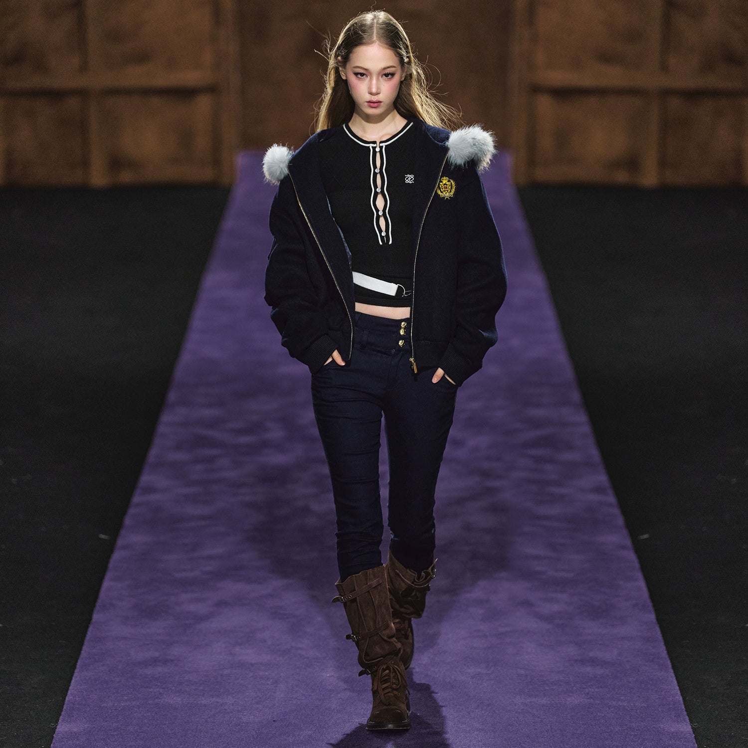 Double-Waist Stretch Skinny Jeans